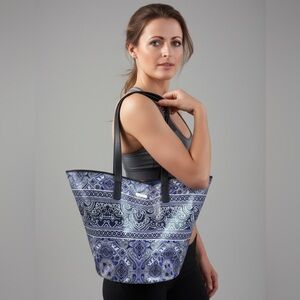Soma Beach Large Coastal Tile Blue Water Resistant All Around Tote Bag